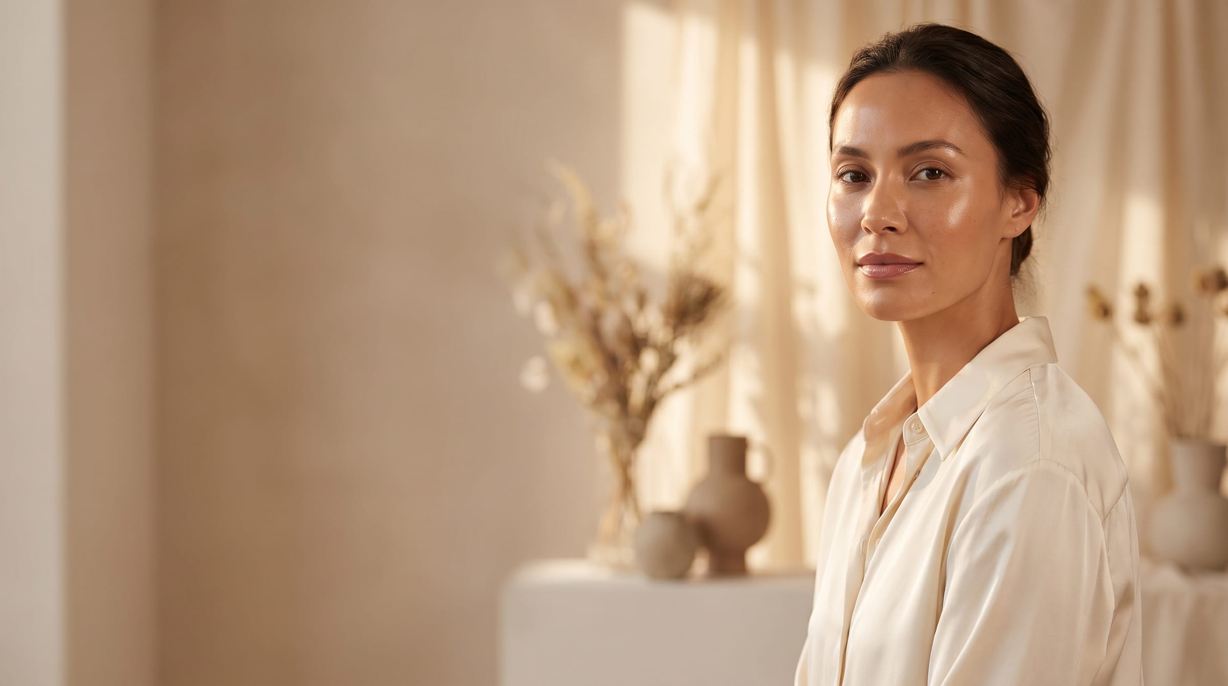 The serene, light-filled interior of T Glamour Skin & Laser Clinic